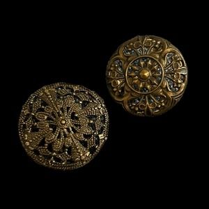 Two Antique Filigree Buttons